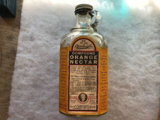 Rawleigh’s Orange Nectar Vintage Paper Label Bottle,  Freeport,  Illinois