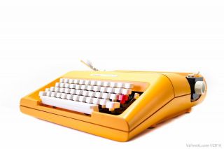 Yellow Olivetti Lettera 35 Typewriter Professionally Serviced