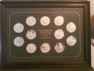 Norman Rockwell Medallic Tribute To Robert Frost Limited Edition Proof Set Solid