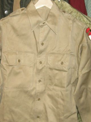 Us Wwii Army 2nd Army Khaki Ls Shirt - 15 X 35
