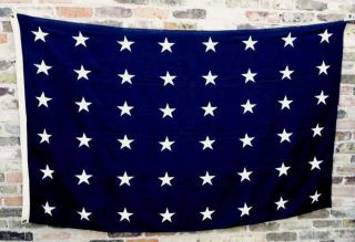 U.  S.  Navy Union Jack 48 Star 4 X 6 Ft.  Vintage 1930s Wool Flag - Stars Only 836