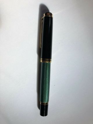Pelikan M800 Fountain Pen,  Green Striped Barrel.