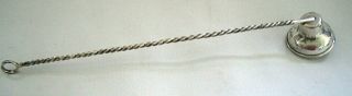 Twisted Handle Solid Sterling Silver Candle Snuffer 10.  75” 31 Gr.  Not Scrap