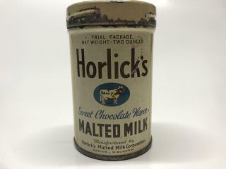 Horlick’ Malted Milk Tin Can Racine,  Wisconsin Awesome Piece