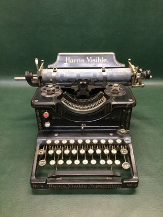 Antique Harris Visible Model No.  4 Desk Typewriter