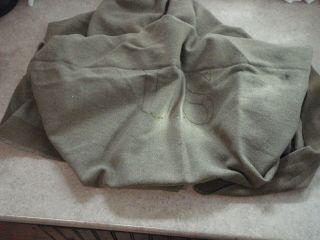 Vintage Wool Blanket Us Military Ww2 Ww Ii 66 " X69 " Brown Woolen Bedding Usa Army