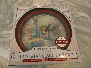 Thomas Kinkade Christmas Carol Clock Painter Of Light Design 12 Songs