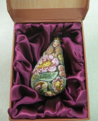 Handpainted Angel Ornament By G.  Debrekht Studios,  Teardrop Shape 3 "