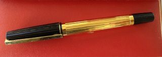Rare S.  T.  Dupont Saint Germaine Gold Plated And Black Fountain Pen Gold Nib