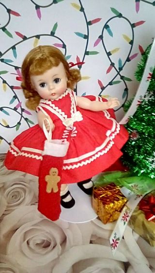 Vintage Madame Alexander Wendy - kin doll in tagged red dress and Christmas 2