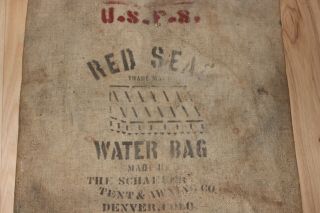 Vtg Antique Red Seal Water Bag U.  S.  Forest Service Denver Colorado Schaefer 3