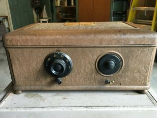 Vintage Atwater Kent Model 42tube Radio Receiver Metal Case & A K Speaker Type E
