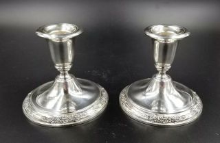 Pr Of Silver Plated Candle Holders By International Silver Camille Pattern