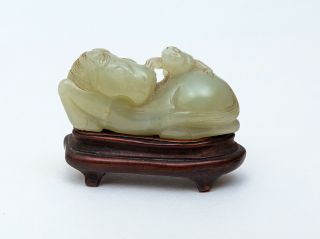 Vintage Chinese Jade Horse & Monkey Carving -