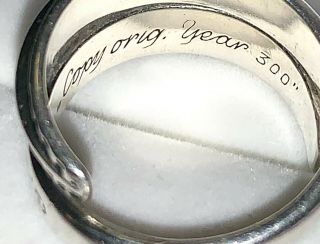 David Andersen Vintage Bypass Sterling Silver Viking Saga Ring,  SZ 7.  5,  Shi 3