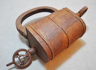 Old Antique Hand Forged Huge Elephant Door Lock Tricky