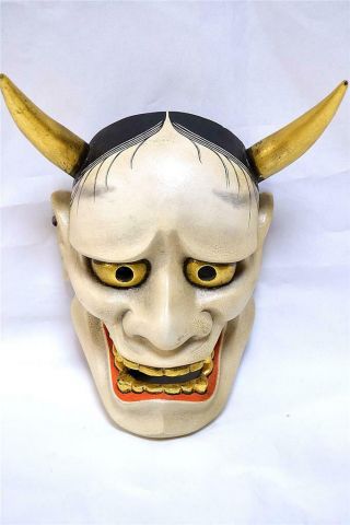 Wooden Japanese Traditional Noh Mask Hannya (般若) Demon Kagura Kabuki Samurai