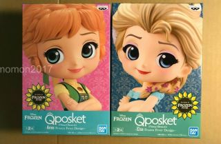 Q Posket Disney Character Anna Elsa Frozen Fever Design Figure 2 Set Qposket