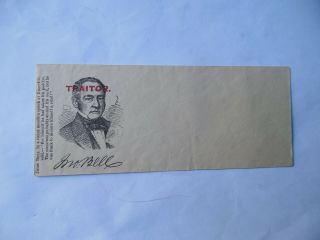 1860 Presidential Candidate Civil War Patriotic Cover John Bell Traitor Campaign