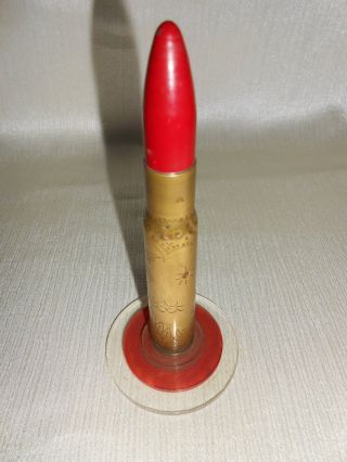 Vintage World War Ii Trench Art - Brass Gun Shell Lighter