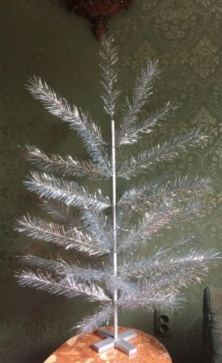Vintage Large Silver Glow Aluminum Christmas Tree 1