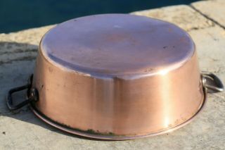 Vintage French Copper Confiture Jam Pan With Rolled Rim 4lbs Diam 15inch 2