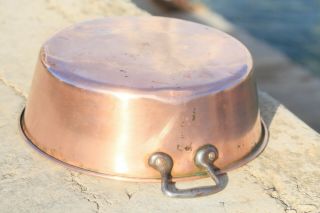 Vintage French Copper Confiture Jam Pan With Rolled Rim 4lbs Diam 15inch 3