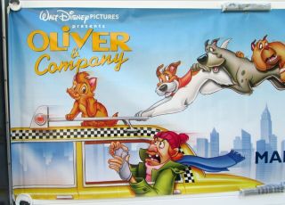 Vintage 1988 Disney Oliver and Company Advance Movie Theater Banner 2