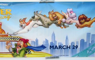 Vintage 1988 Disney Oliver and Company Advance Movie Theater Banner 3