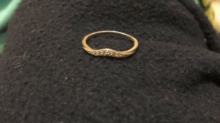 Zales Diamond Accent Vintage - Style Contour 14k White Gold Band Ring