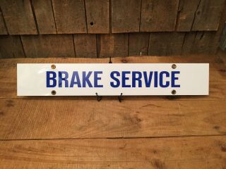 Vintage 2 Sided Gas Service Station Garage Brake Service Sign Nos