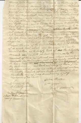 1789 Berwick Maine Legal Document,  John & William Hooper