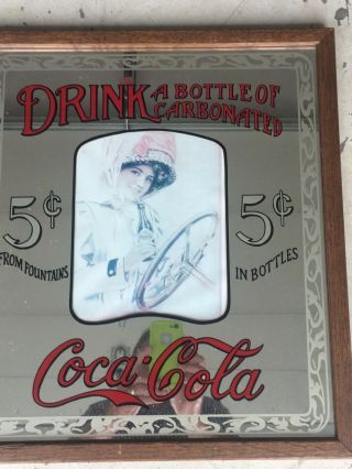 Coca Cola Mirror Sign Vintage Relieves Fatigue Coke Framed 23 X 19 Advertising