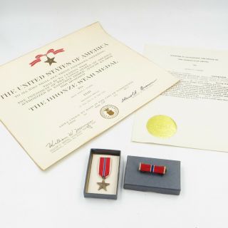 United States Us Air Force World War Ii 2 Bronze Star With Certificate W/box