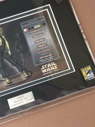 Star Wars Acme Archives Animated Oola Character Key PP 5 of 10 Comic Con 2