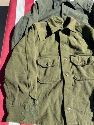 Vintage M37 Wool Millitary Shirt WW2 Vintage Wool Military Shirt Bundle 2 Shirts 2