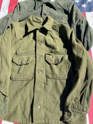 Vintage M37 Wool Millitary Shirt WW2 Vintage Wool Military Shirt Bundle 2 Shirts 3