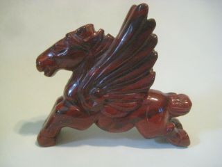 Pegasus Gemstone Carved Flying Horse Mahogany Obsidian Semi - Precious Stone