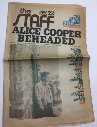 The Staff Alice Cooper Beheaded Kerouac Leary Pentagon Dass 1973 Los Angeles