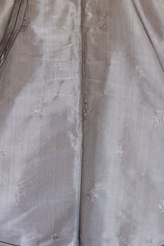 Antique Chinese Damask Silk Grey Lavender Floral Stripe Cheongsam Qipao Jacket 2