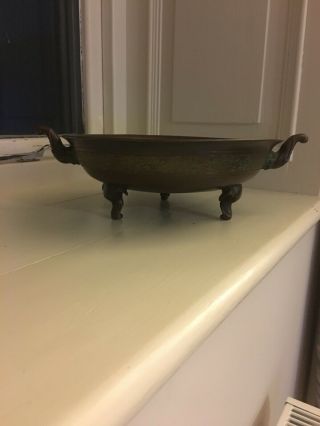 Vintage Chinese Bronze ? / Copper ? Censer Quality Casting Signed To Base