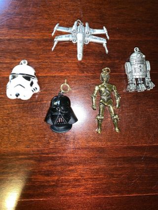 Five Vintage Star Wars Pendants 1977 20th Century Fox Movie Two Jointed