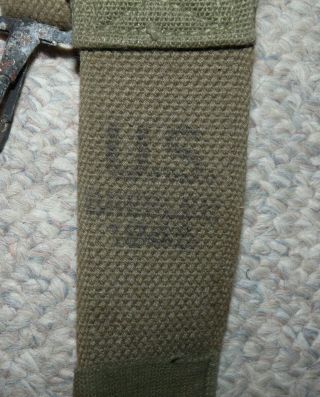 WW2 US Army Issue OD Canvas M - 1945 Model Field Pack Straps (X - Suspenders) 3