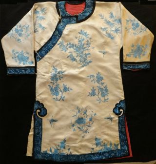 Antique Chinese Embroidered Silk Women 