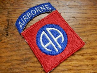 Wwii 82nd Airborne Division Attached Tab Uniform Patch