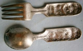 Vintage Child ' s Knife & Fork with Clown Motif by Fairfield Silverplate Co. 3