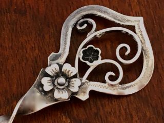- American Sterling Silver Souvenir Demitasse For Lenox,  Ma.  Floral Handle