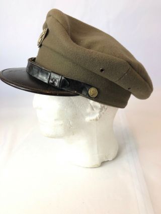 WWII WW2 US U.  S.  Army Visor,  Hat,  Cap,  Military,  Crusher,  Officer,  Uniform 2