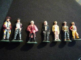 Doctor Who " Full Set Of First 7 Dr Who Figures " Old Stock Lead/alloy? Models