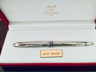 Authentic Louis Cartier Stylo - Série Limitée - Rare Silver Rollerball Pen